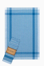 Hermia Juego de Toallas de Mano Blue, 45x65cm, 85% Algodón / 15% Poliéster, Patrón A Cuadros, (5 Piezas)